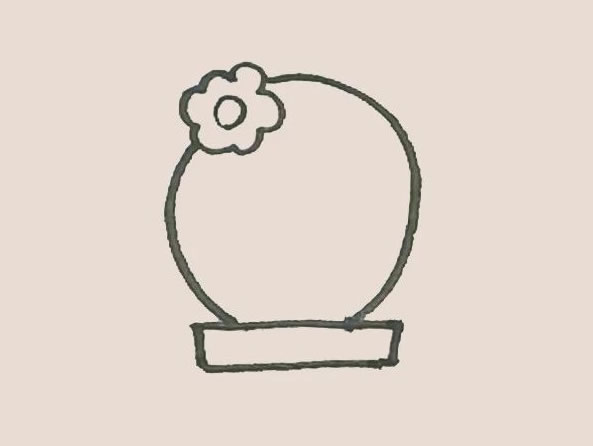 仙人球花簡筆畫步驟教程