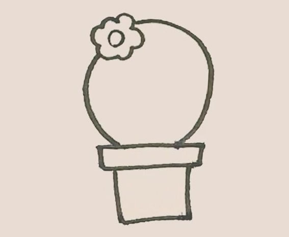 仙人球花簡筆畫步驟教程