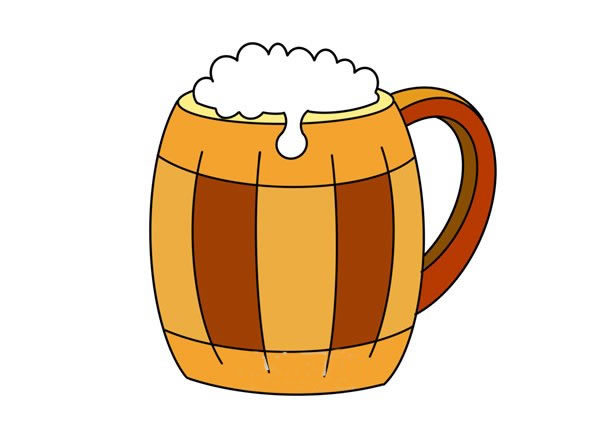 木杯啤酒簡筆畫