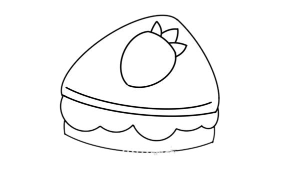 草莓三明治簡(jiǎn)筆畫(huà)步驟