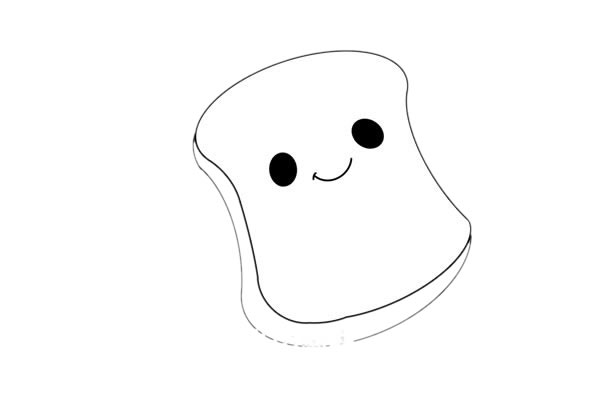 卡通面包片簡筆畫