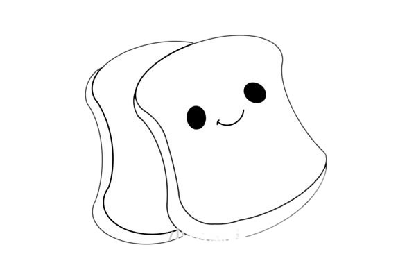 卡通面包片簡筆畫