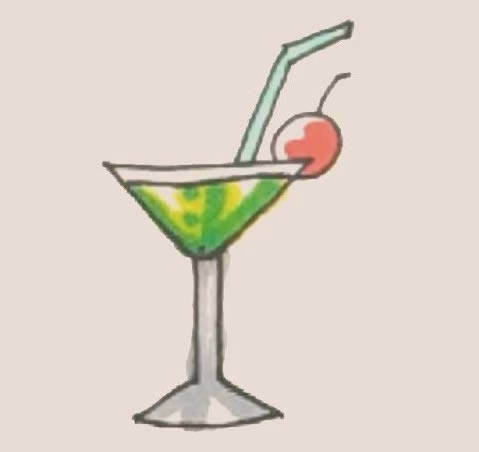 雞尾酒簡筆畫步驟