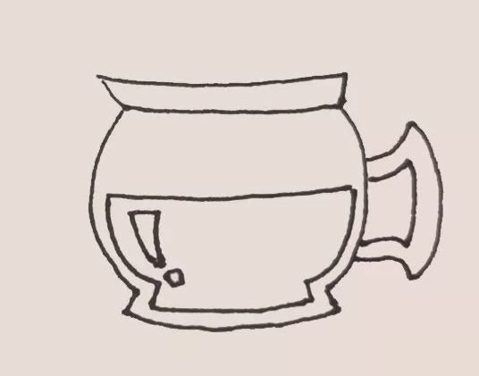 咖啡壺倒一杯咖啡簡筆畫