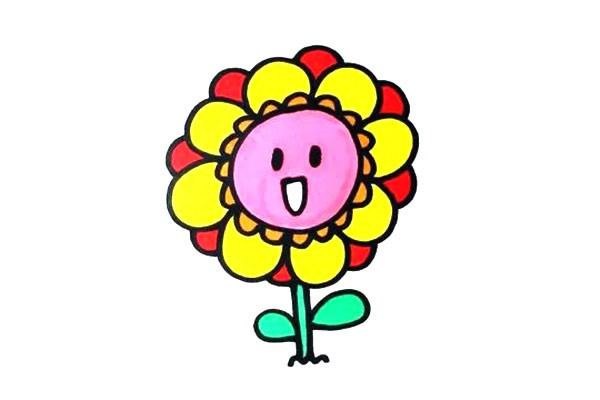 可愛的卡通太陽花簡筆畫