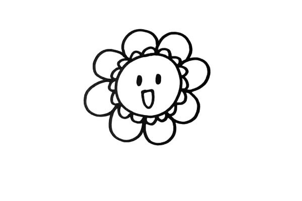 可愛的卡通太陽花簡筆畫