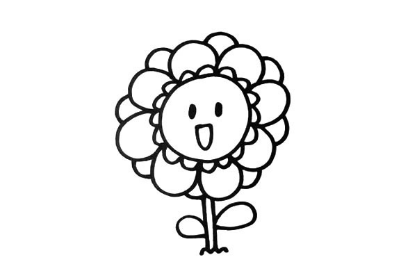 可愛的卡通太陽花簡筆畫
