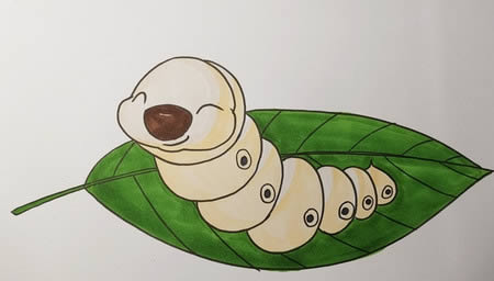 可愛的蠶寶寶簡筆畫