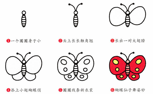 簡單涂色的蝴蝶怎么畫