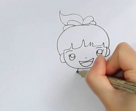 跳繩的小女孩簡筆畫