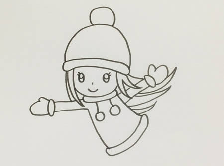 滑冰的小女孩簡(jiǎn)筆畫