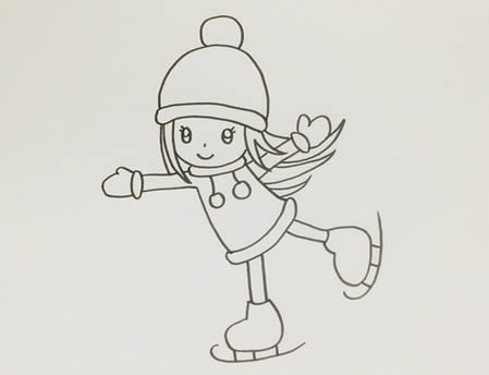 滑冰的小女孩簡(jiǎn)筆畫
