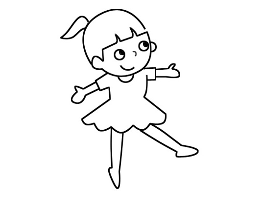 跳舞的小女孩簡筆畫
