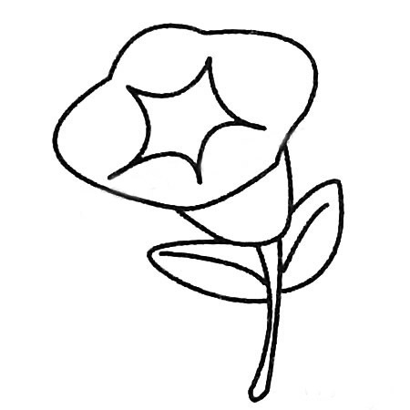 一朵簡單的牽牛花簡筆畫