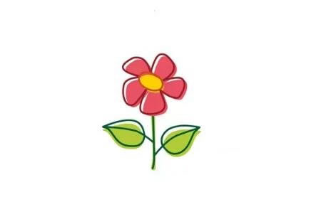 簡單涂色的小花怎么畫