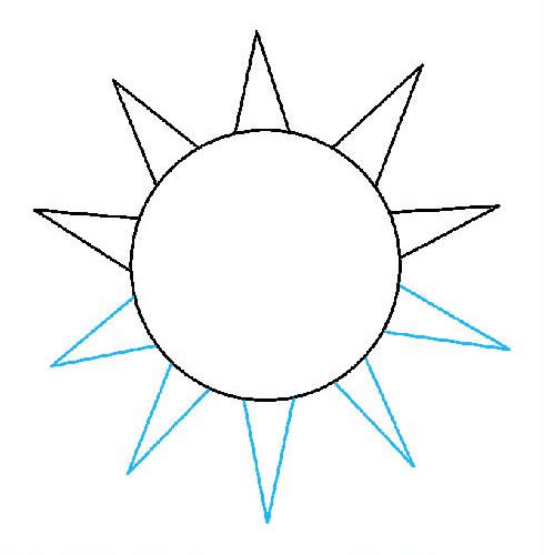 可愛的卡通太陽簡筆畫
