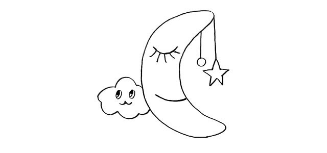 卡通的月亮簡筆畫