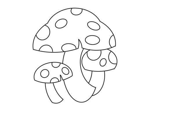 漂亮的三朵小蘑菇簡(jiǎn)筆畫