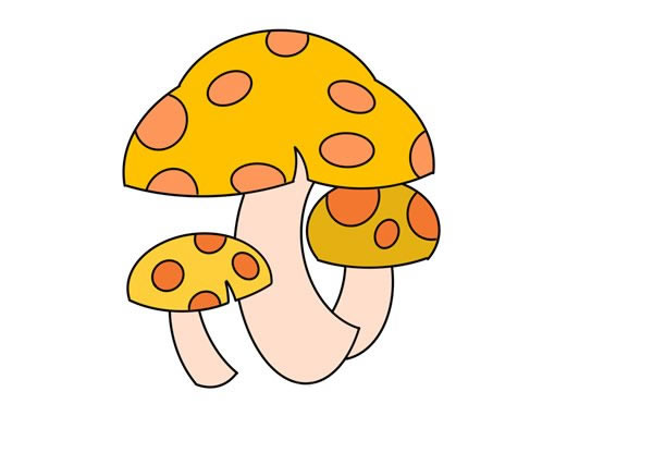 漂亮的三朵小蘑菇簡(jiǎn)筆畫