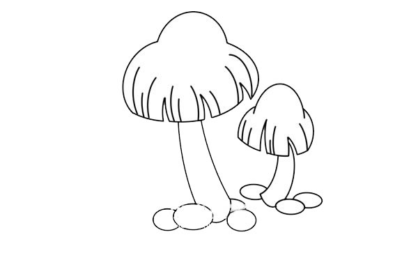 漂亮的傘狀蘑菇簡筆畫