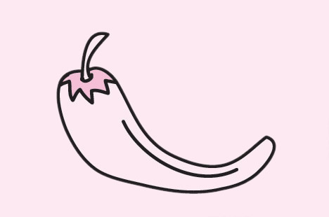 四張不同的辣椒簡筆畫