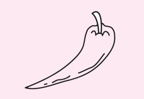 四張不同的辣椒簡筆畫