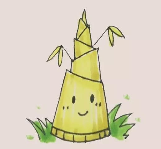 卡通版竹筍簡筆畫步驟