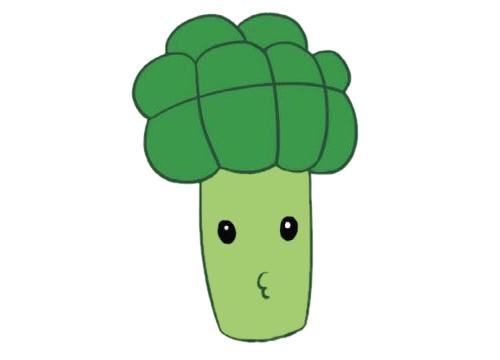 三款卡通的西蘭花簡筆畫