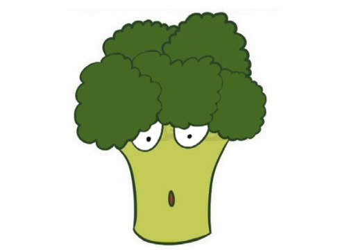 三款卡通的西蘭花簡筆畫