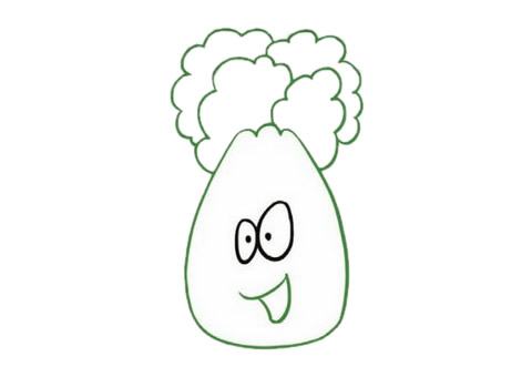 卡通有趣的白菜簡筆畫