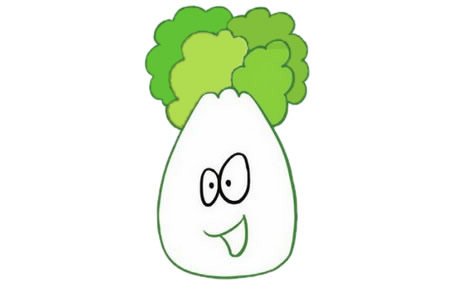 卡通有趣的白菜簡筆畫