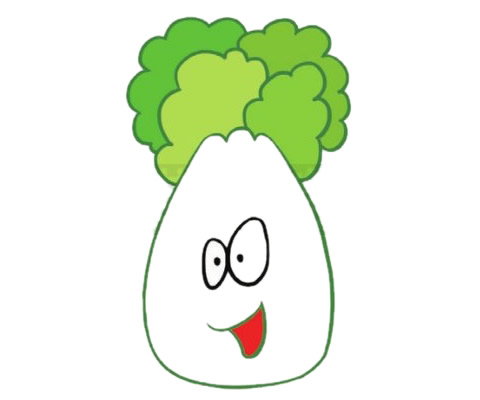 卡通有趣的白菜簡筆畫