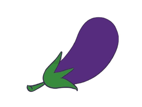 紫色茄子兒童簡筆畫 紫色茄子兒童簡筆畫