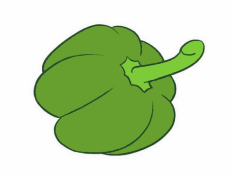 一組肉肉的青椒簡筆畫