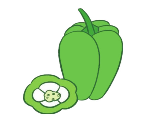 帶顏色的青椒簡筆畫