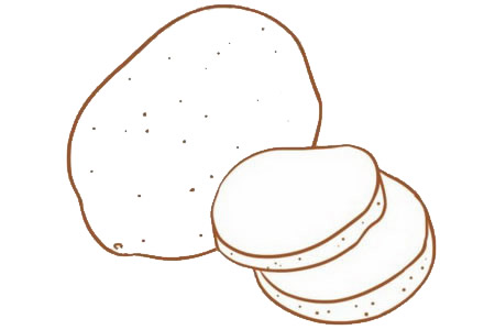 切開的土豆簡筆畫