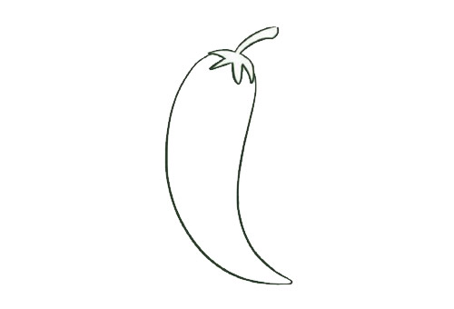 綠色的尖椒簡(jiǎn)筆畫(huà)