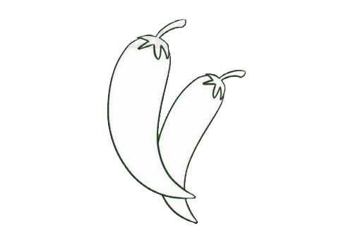 綠色的尖椒簡(jiǎn)筆畫(huà)