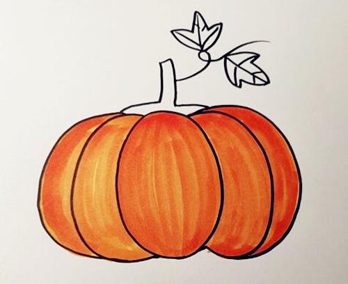 又大又紅的南瓜簡(jiǎn)筆畫