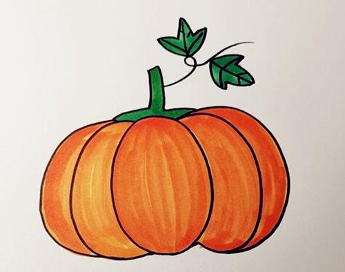 又大又紅的南瓜簡(jiǎn)筆畫