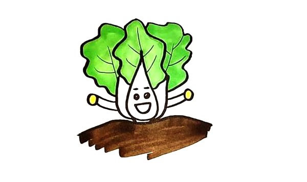 卡通大白菜簡筆畫步驟