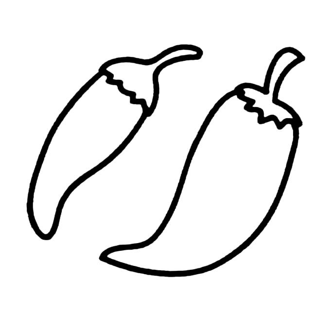 彎彎的尖辣椒簡筆畫